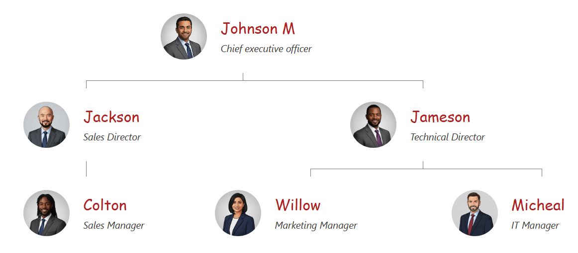 连接线极简组织结构图模板