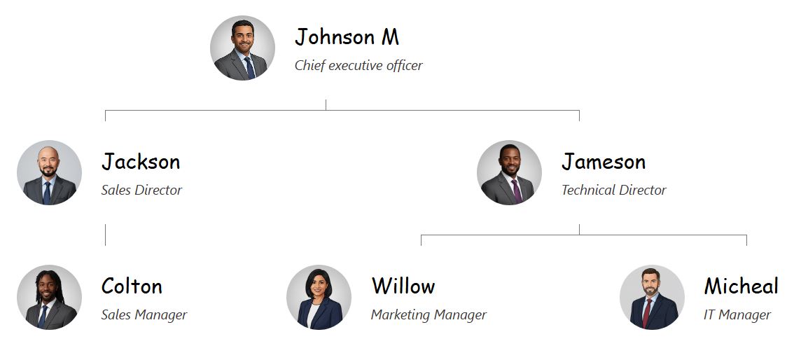 带有炭灰色文字的连接线组织结构图主题。