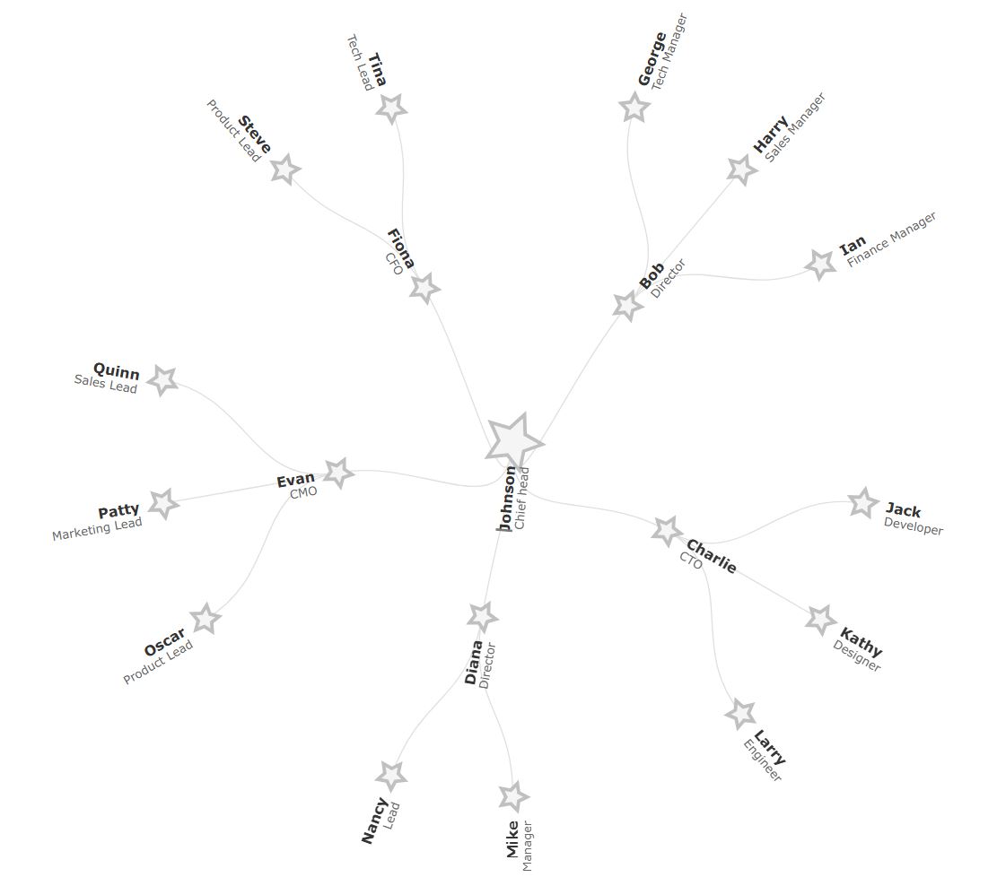 白色背景上的浅色主题放射状星形图表，带有灰色文本和银色边框