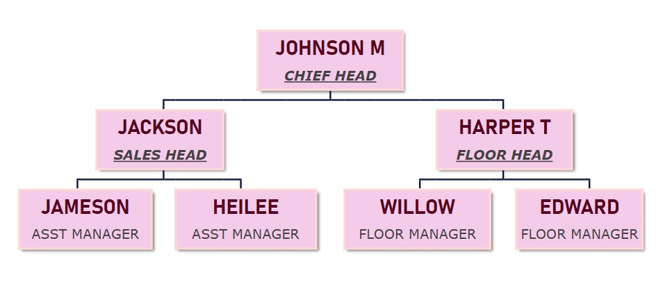 Simple Organizational Chart template with customization.